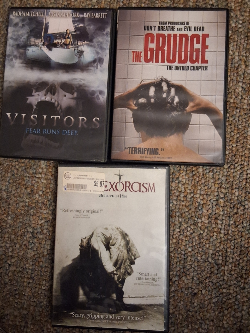 Horror DVD Bundle - The Grudge, The Last Exorcism, Visitors - 3 Movie Set
